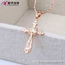 32396 Mode einfache Rose Gold Jesus Kreuz Nachahmung Schmuck Kette Anhänger in Kupferlegierung